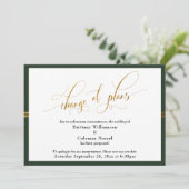 Verandering van Plans Elegant Groen met Gold Strip Kaart (Staand voorkant)