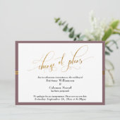 Verandering van Plans Elegant Mauve w / Gold Strip Kaart (Staand voorkant)
