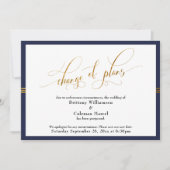 Verandering van Plans Elegant Navy w / Gold Stripe Kaart (Voorkant)
