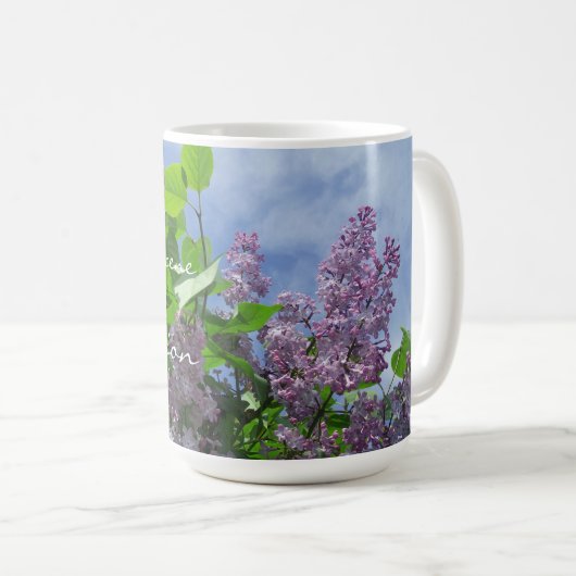 Verandering van Scène, Inspiratie u Citaat Lilacs  Koffiemok (Voorkant rechts)
