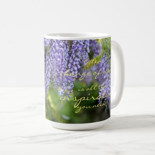 Verandering van Scene Inspiration Quote Wisteria F Koffiemok (Voorkant rechts)