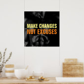 Veranderingen maken geen excuus om sport te bouwen poster (Keuken)