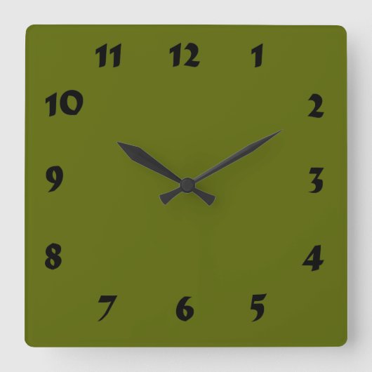 Veranderlijke genummerde olijfgroene klok (Voorkant)