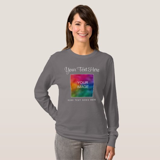 Veranderlijke Kleur Tekst Afbeelding Womens Script T-shirt (Voorkant volledig)