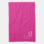 Veranderlijke Tekstkleur Initiaal Naam Monogram Theedoek (Verticaal)