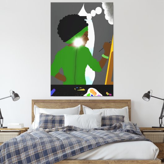 Verangstig kunstenaar canvas afdruk (Insitu (Slaapkamer))