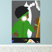 Verangstig kunstenaar canvas afdruk (Insitu (Houten vloer))