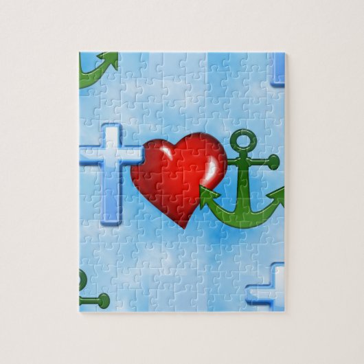 verankerd door jesus legpuzzel (Verticaal)