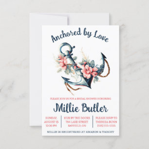 Verankerd door Liefde! Floral Boat Anchor Vrijgeze Kaart