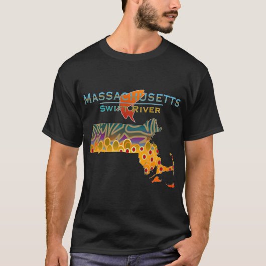 Verankerd door vin - Rode visstaart T-shirt (Voorkant)