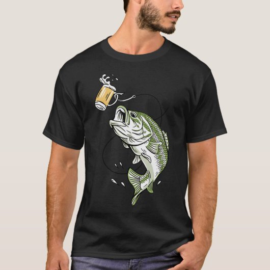Verankerd door vin - Rode visstaart T-shirt (Voorkant)