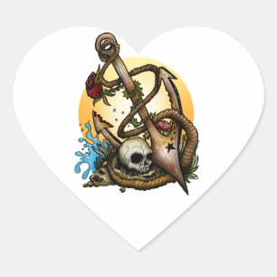 Verankerd Hart Sticker
