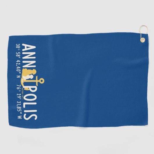 Verankerd in Annapolis Dog Golf Towel Golfhanddoek (Horizontaal)