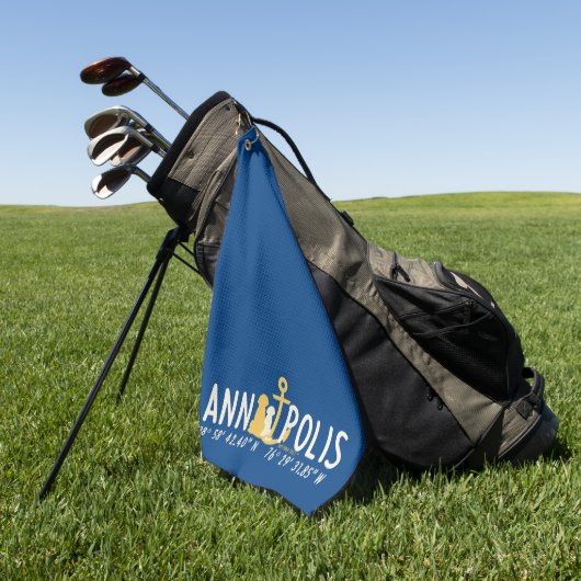 Verankerd in Annapolis Dog Golf Towel Golfhanddoek (Groen)