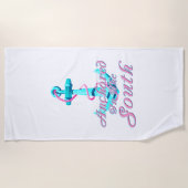 Verankerd in de Zuidpool Strandlaken (Voorkant)