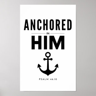 Verankerd in Hem Christelijke Wanddecoratie Poster