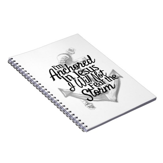 Verankerd in Jezus Schrift Kustkust Christelijk Notitieboek (Rechterzijde)