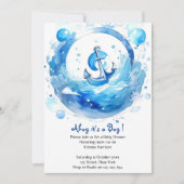 Verankerd in Joy: Nautical Boy Baby shower Kaart (Voorkant)