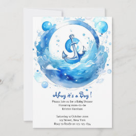 Verankerd in Joy: Nautical Boy Baby shower Kaart