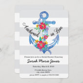 Verankerd in liefde bruids douche uitnodiging (Voorkant / Achterkant)