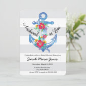 Verankerd in liefde bruids douche uitnodiging (Staand voorkant)