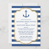 Verankerd in liefde in nautische anker streep brui kaart (Voorkant)