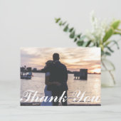 Verankerd in liefde in nautische foto dank u bedankkaart (Staand voorkant)