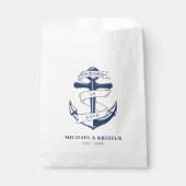Verankerd in Liefde Nautisch Blauw Anker Bruiloft Bedankzakje (Voorkant)