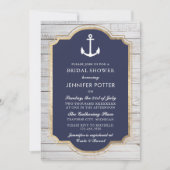 Verankerd in liefde Rustieke Nautilus Bruiloftsbor Kaart (Voorkant)
