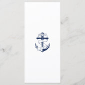 Verankerd in liefde Witte maritieme anker bruiloft Menu (Achterkant)