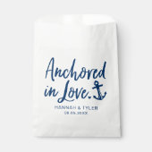Verankerd in Love Beach Nautical Weddenschap Bedankzakje (Voorkant)
