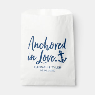 Verankerd in Love Beach Nautical Weddenschap Bedankzakje