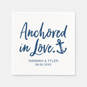 Verankerd in Love Beach Nautical Weddenschap Servet