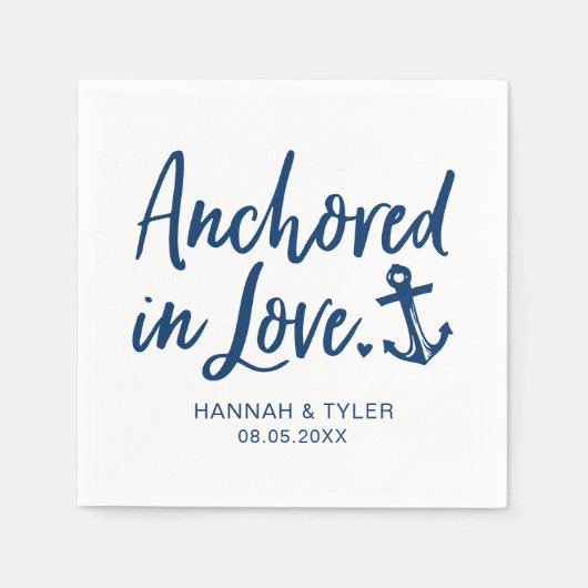 Verankerd in Love Beach Nautical Weddenschap Servet (Voorkant)
