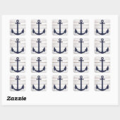 Verankerd in Love Rustic Nautical Anchor Vierkante Sticker (Vel)