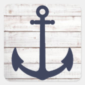 Verankerd in Love Rustic Nautical Anchor Vierkante Sticker (Voorkant)
