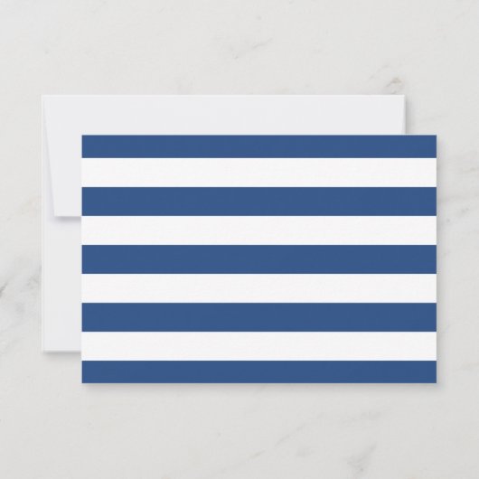 Verankerd in Nautical Anchor Stripe RSVP Kaartje (Achterkant)