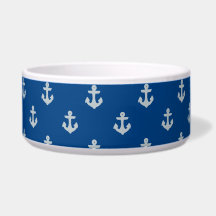 Verankerd in Ocean Navy Blue Dog Bowl