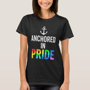 Verankerd in trots minimale nautische zeilboot t-shirt