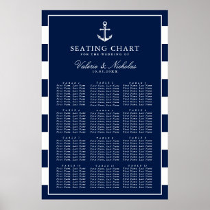 Verankerd   Nautical Wedding   Schema voor zeesche Poster