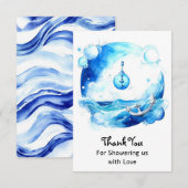 Verankerde liefde nautische jongen Baby shower Bedankkaart (Voorkant / Achterkant)