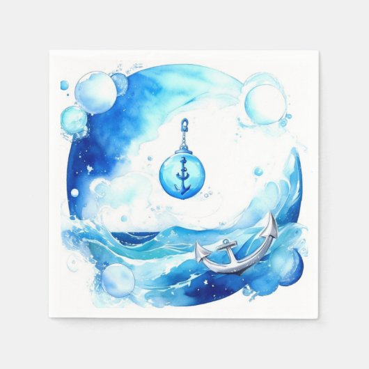 Verankerde liefde nautische jongen Baby shower Servet (Voorkant)