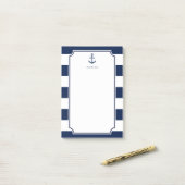 Verankerde naam | Navy Blue Nautical Thed Post-it® Notes (Op bureau)