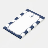 Verankerde naam | Navy Blue Nautical Thed Post-it® Notes (Schuin)