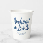 Verankerde Nautical Weddenschap Paper Cups in Love Papieren Bekers (Achterkant)
