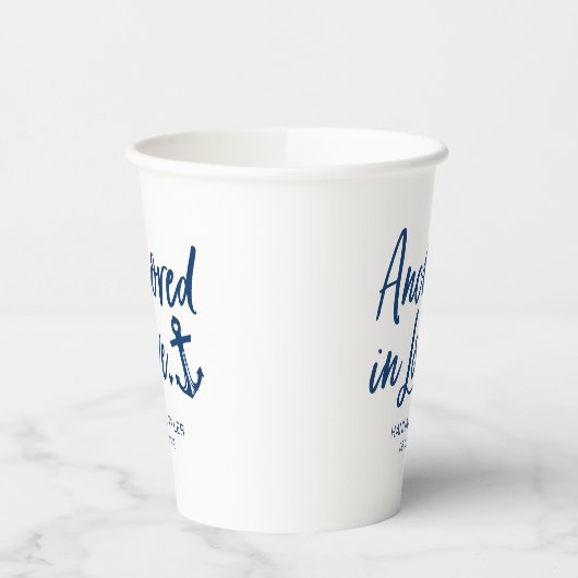 Verankerde Nautical Weddenschap Paper Cups in Love Papieren Bekers (Links)