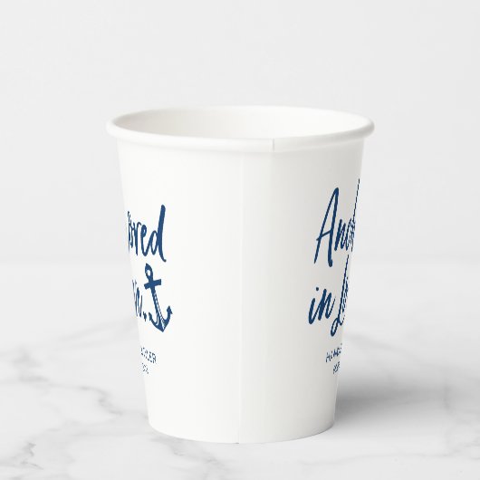 Verankerde Nautical Weddenschap Paper Cups in Love Papieren Bekers (Rechts)