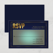 Verankerde Nautical Wedding Seashell | marine en g RSVP Kaartje (Voorkant / Achterkant)