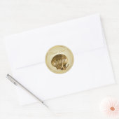 Verankerde Seashell nautische dank u | Ecu & Goud Ronde Sticker (Envelop)