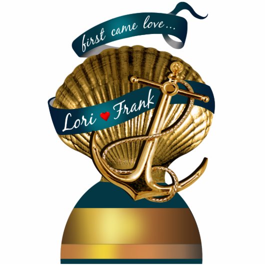 Verankerde Seashell Wedding CONTACT MET ME 2 PERSO Staand Fotobeeldje (Voorkant)